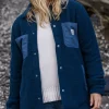Chemise Sherpa Recyclée Oversize - Denim Foncé