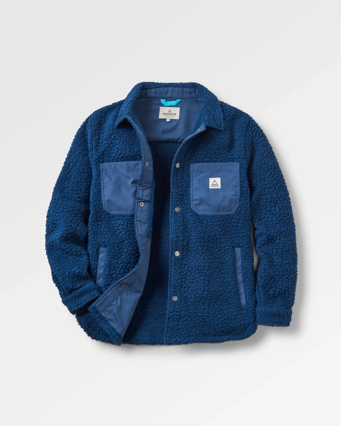 Chemise Sherpa Recyclée Oversize - Denim Foncé