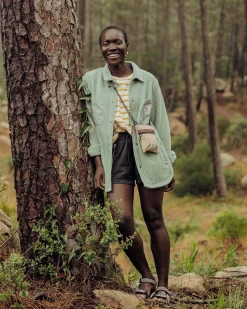 Chemise Sherpa Recyclée Oversize Rappel - Pistache