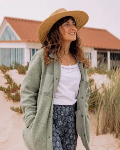 Chemise Sherpa Recyclée Oversize Rappel - Pistache