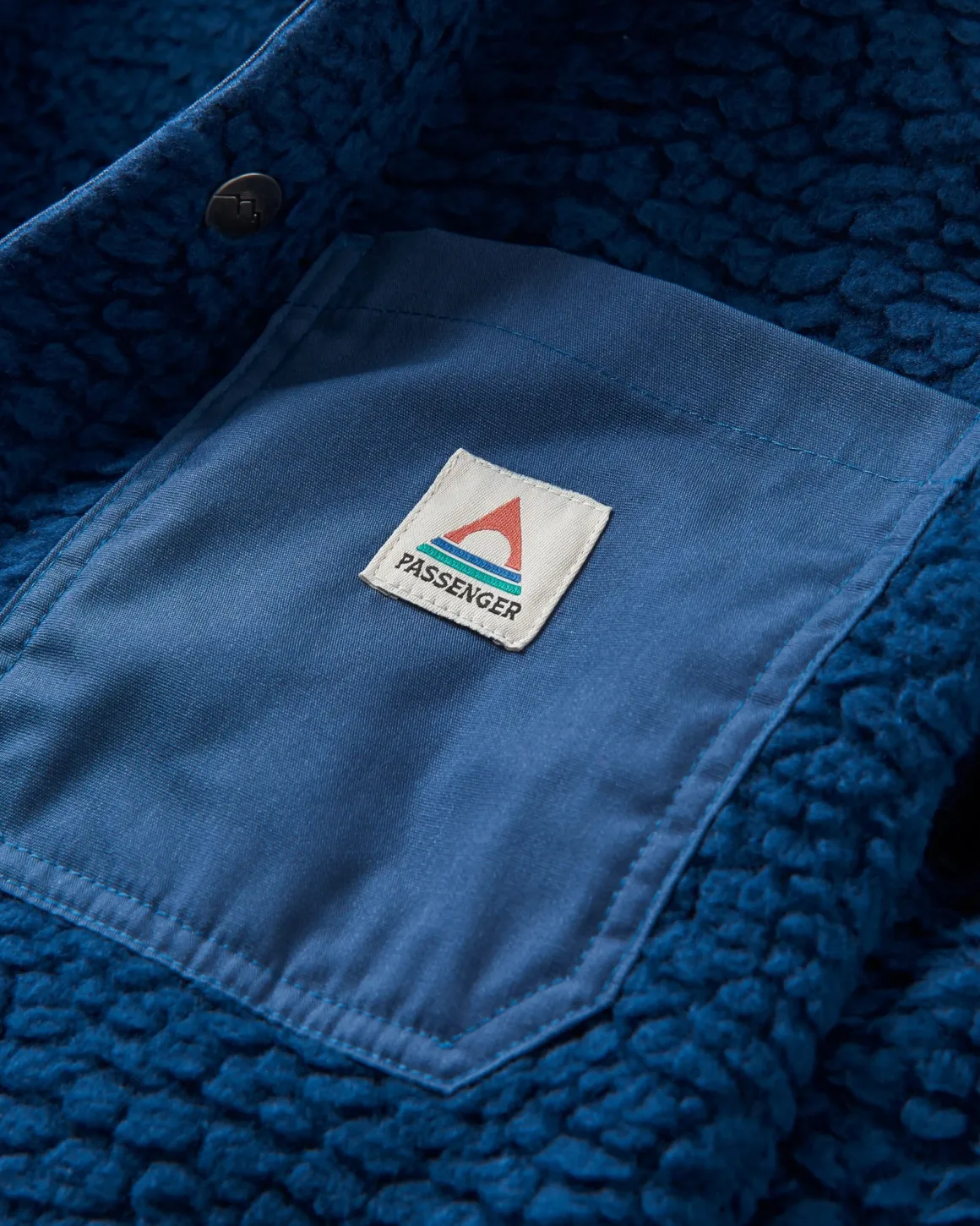 Chemise Sherpa Recyclée Oversize - Denim Foncé