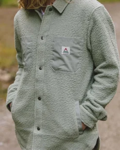 Chemise Sherpa Recyclée Oversize Rappel - Pistache