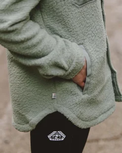 Chemise Sherpa Recyclée Oversize Rappel - Pistache