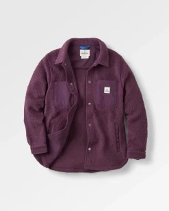 Chemise surdimensionnée en sherpa recyclé Rappel - Prune profonde