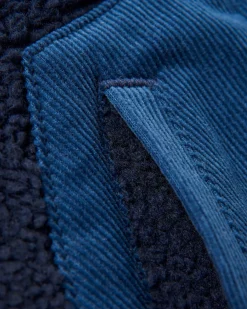 Clover Sherpa Fleece Doublé Coton Recyclé - Bleu Marine Foncé