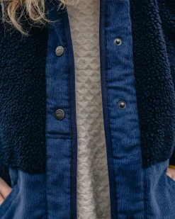 Clover Sherpa Fleece Doublé Coton Recyclé - Bleu Marine Foncé