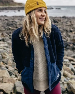 Clover Sherpa Fleece Doublé Coton Recyclé - Bleu Marine Foncé