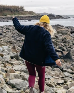 Clover Sherpa Fleece Doublé Coton Recyclé - Bleu Marine Foncé