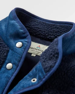 Clover Sherpa Fleece Doublé Coton Recyclé - Bleu Marine Foncé