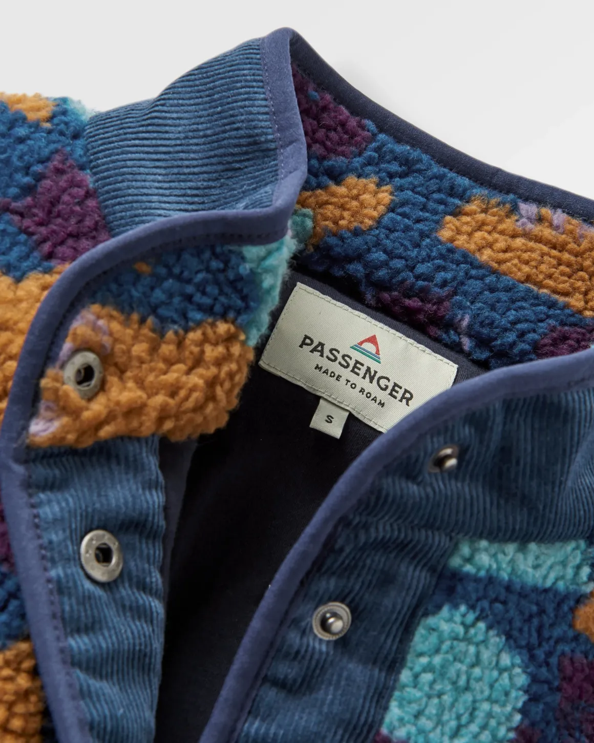 Clover Sherpa Fleece Doublé Coton Recyclé - Motif Camo Bleu Profond
