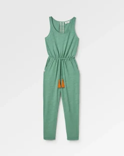 Combinaison en coton recyclé Eva - Lierre foncé