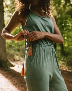 Combinaison en coton recyclé Eva - Lierre foncé