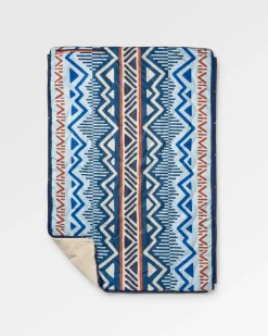 Couverture Sherpa Recyclée Cabin - Mountain Geo Gris Bleu