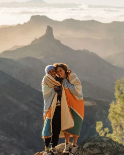 Couverture Sherpa Recyclée de Cabine - Bleuet