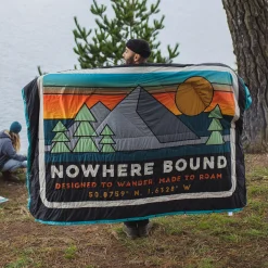 Couverture Sherpa Recyclée Nomadic - Imprimé Noir 'Nowhere Bound'