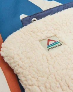Couverture Sherpa Recyclée Cabin - Mountain Geo Gris Bleu