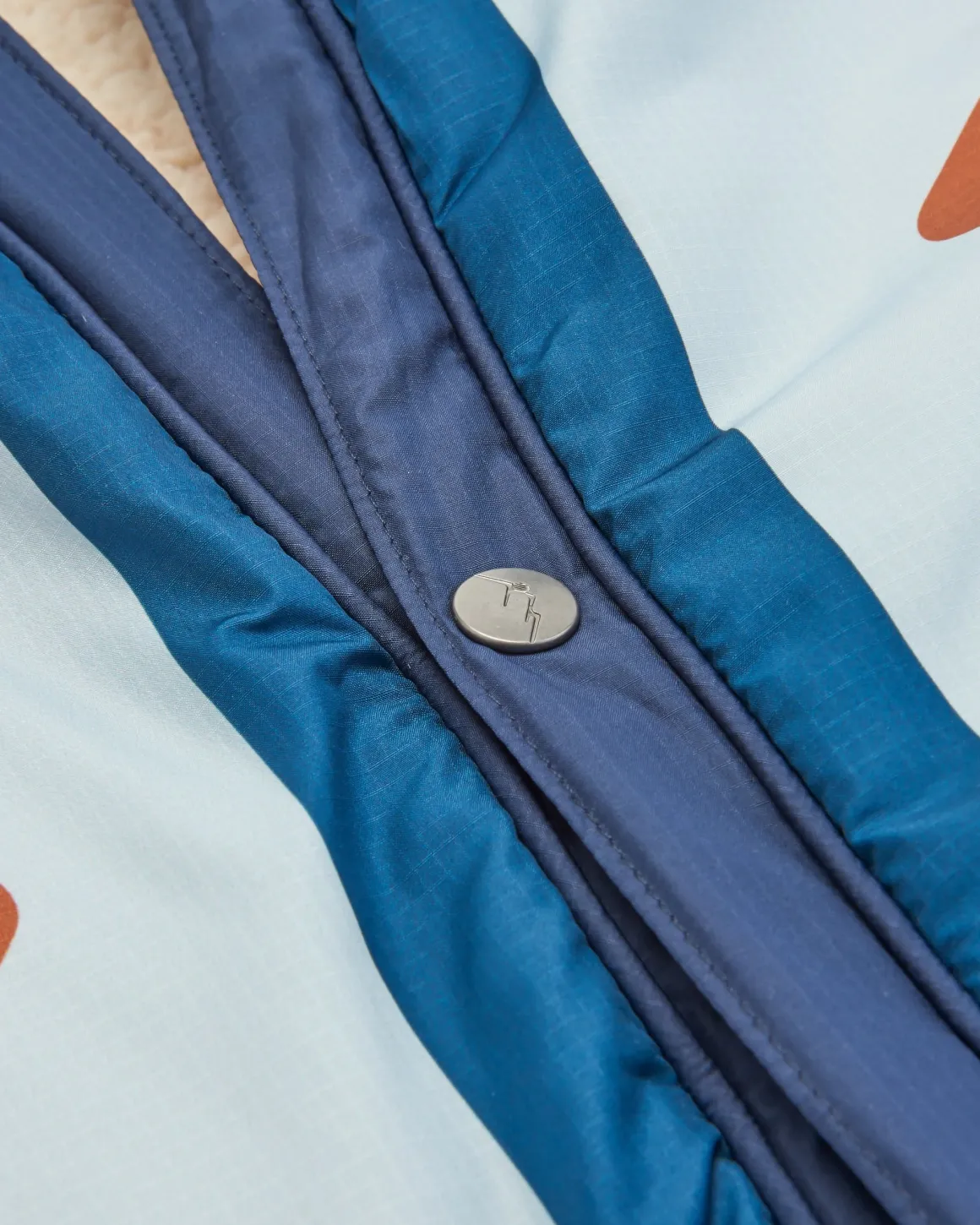 Couverture Sherpa Recyclée Cabin - Mountain Geo Gris Bleu