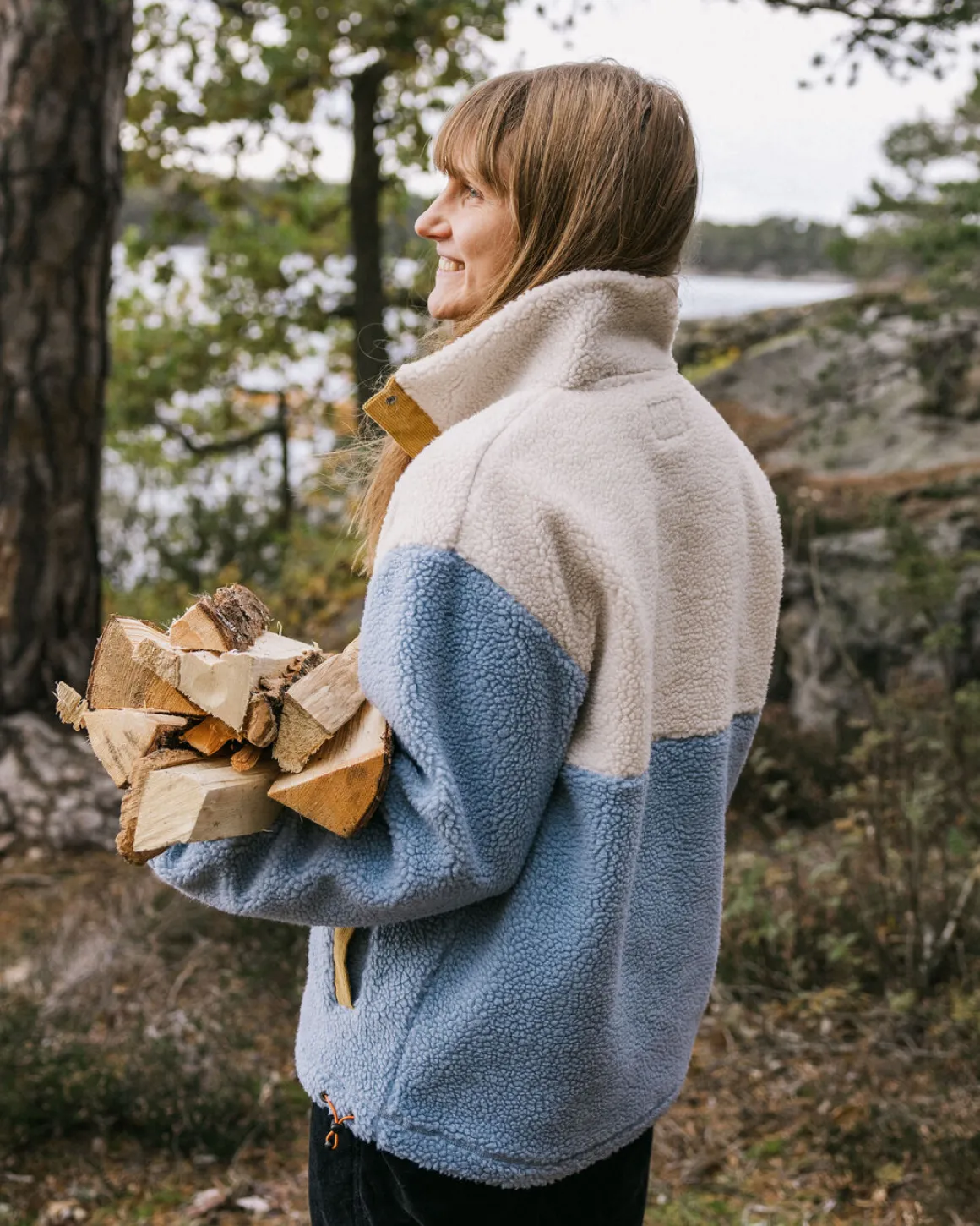 Créer une polaire sherpa à poils longs recyclée - Blue Fog