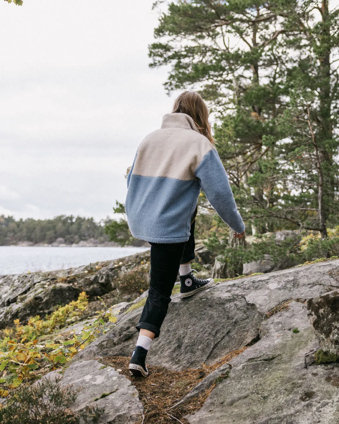 Créer une polaire sherpa à poils longs recyclée - Blue Fog