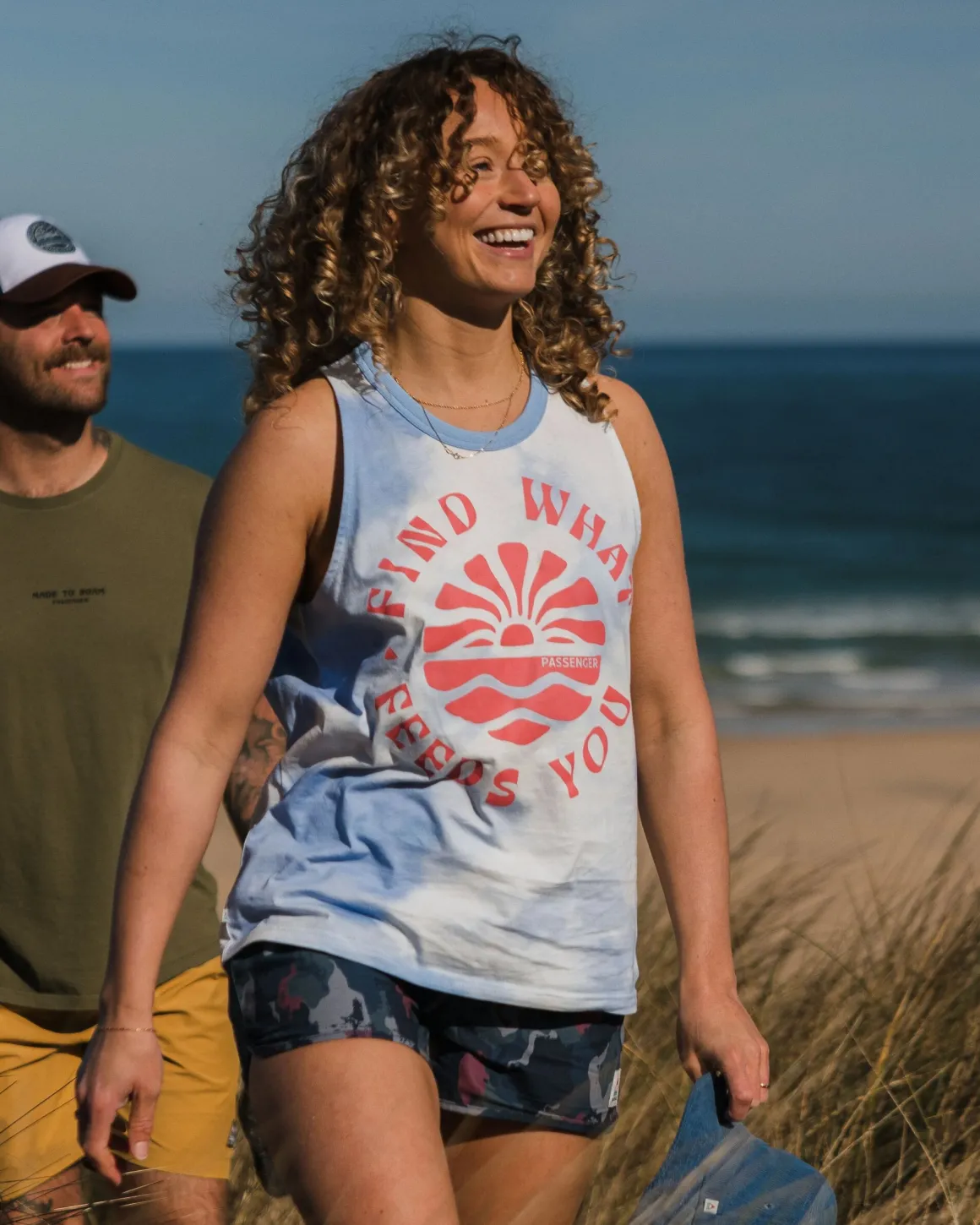 Débardeur en coton bio Discovery - Tie Dye Cornflower