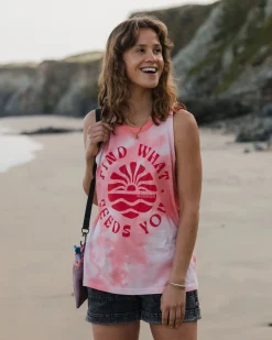 Débardeur en coton bio Discovery - Tie Dye Shell Pink