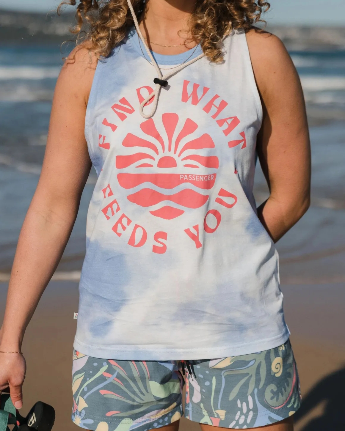 Débardeur en coton bio Discovery - Tie Dye Cornflower