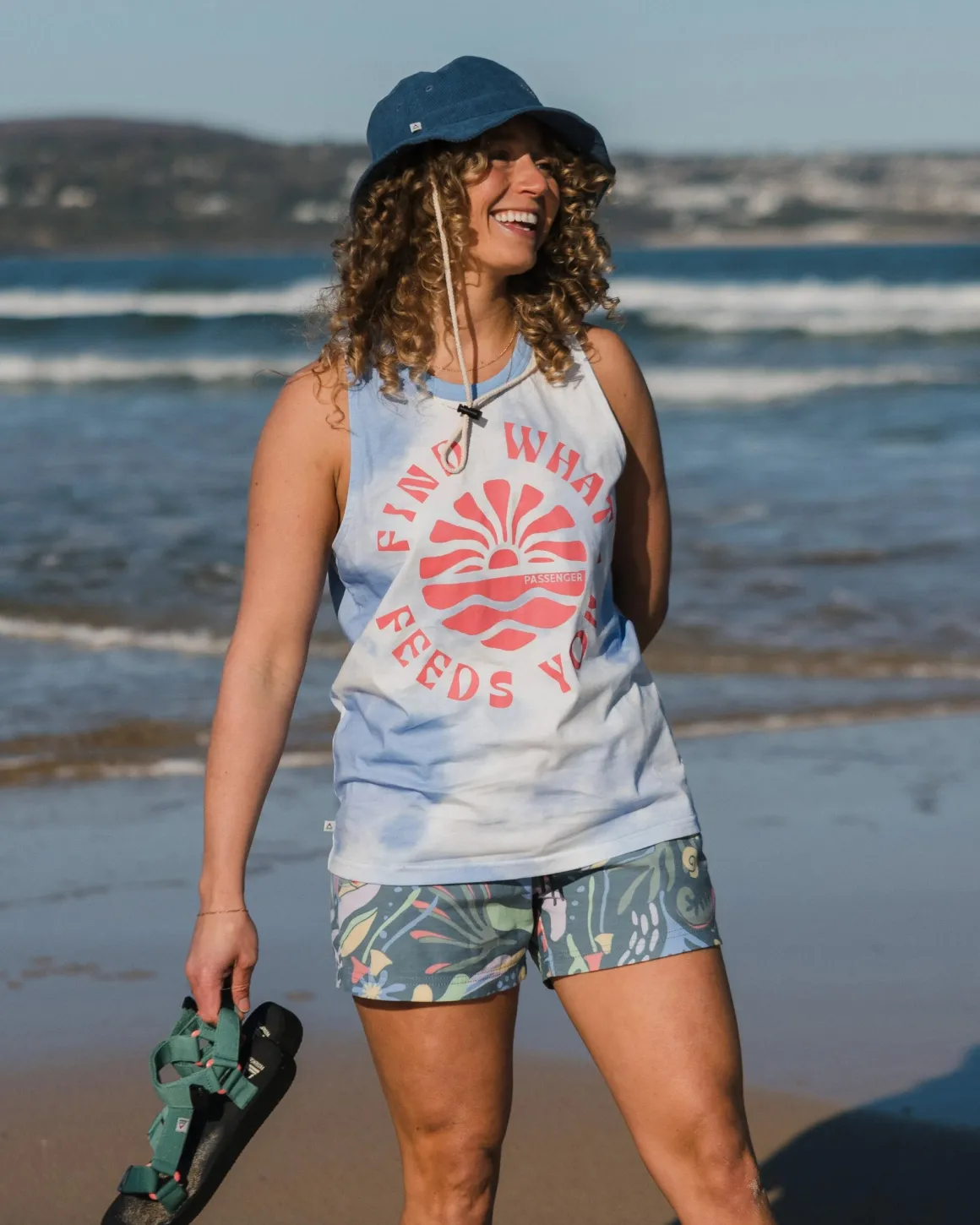 Débardeur en coton bio Discovery - Tie Dye Cornflower