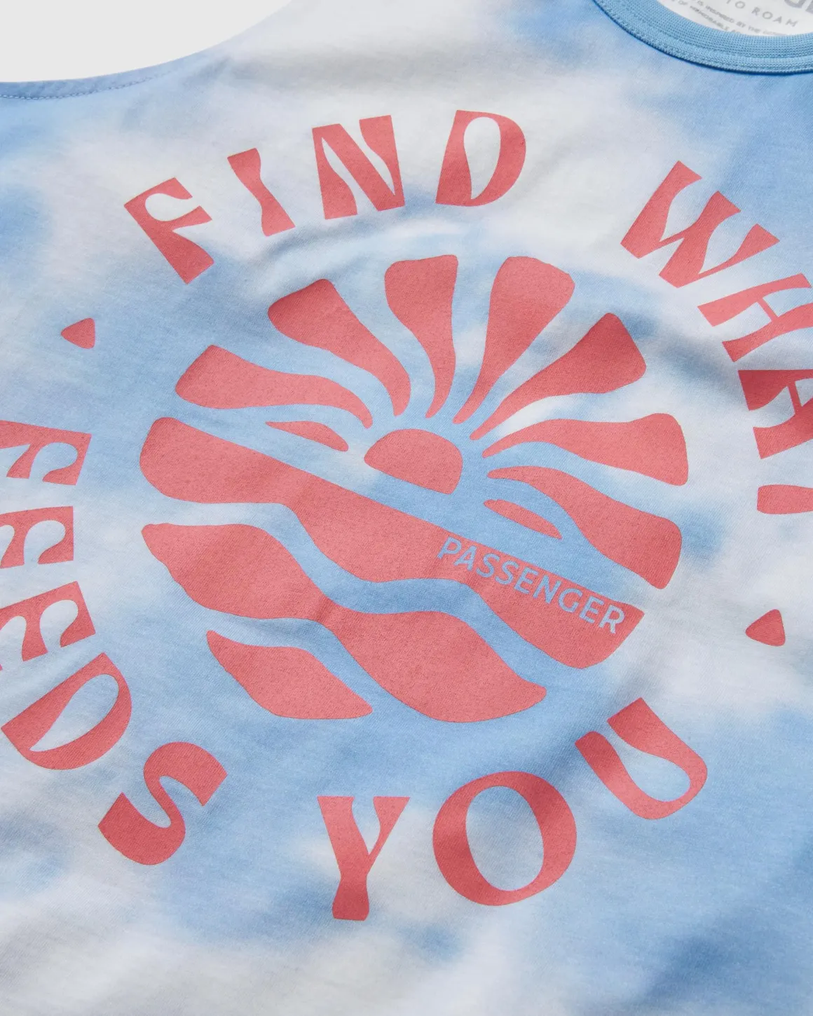 Débardeur en coton bio Discovery - Tie Dye Cornflower
