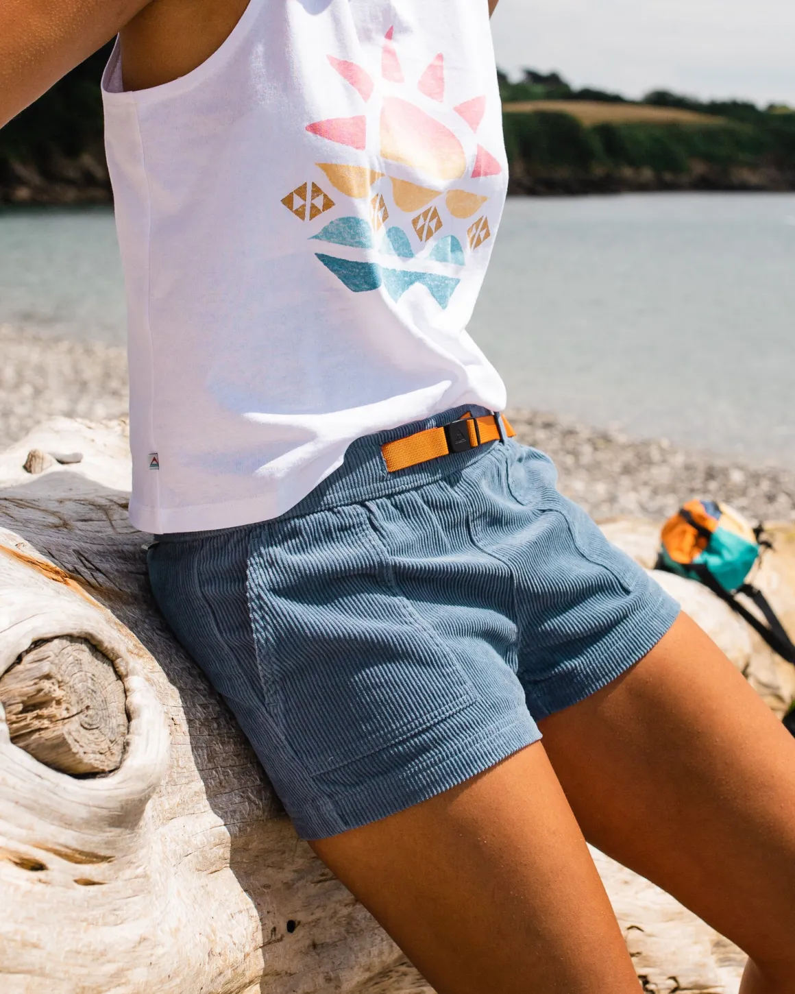 Del Sur Cord Short - Bleu Pierre