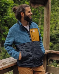 Explorateur Né Recyclé Polaire Doublé Sherpa Fleece - Bleu Acier