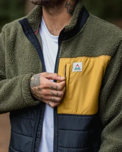 Explorateur Né Recyclé Polaire Doublé Sherpa Fleece - Kaki