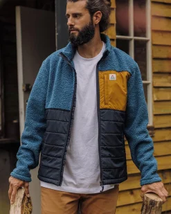 Explorateur Né Recyclé Polaire Doublé Sherpa Fleece - Bleu Acier