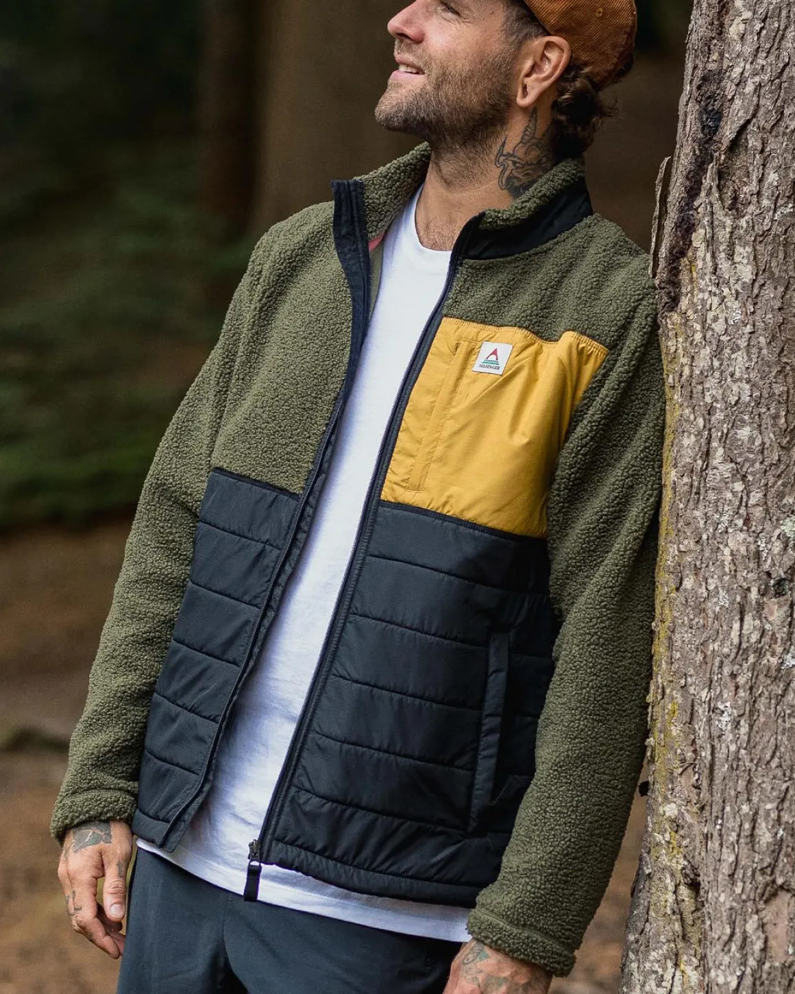 Explorateur Né Recyclé Polaire Doublé Sherpa Fleece - Kaki