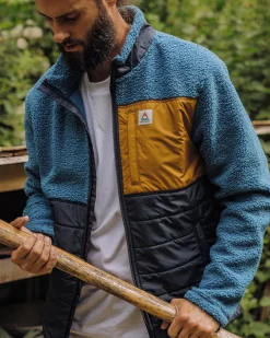 Explorateur Né Recyclé Polaire Doublé Sherpa Fleece - Bleu Acier