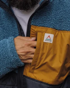 Explorateur Né Recyclé Polaire Doublé Sherpa Fleece - Bleu Acier