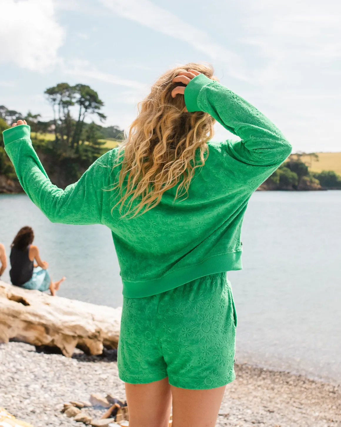 Haut à Manches Longues Texturé Vibes - Vert Épicéa