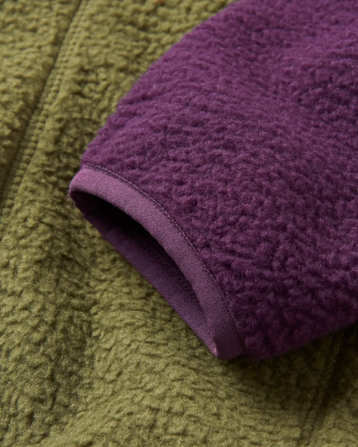Home Polaire Sherpa Recyclé - Prune Foncé/Kaki