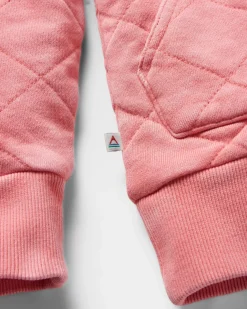Hoodie à boutons-pression matelassé recyclé Clementine - Rose coquillage