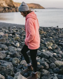 Hoodie à boutons-pression matelassé recyclé Clementine - Rose coquillage