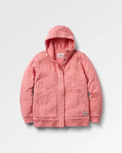 Hoodie à boutons-pression matelassé recyclé Clementine - Rose coquillage