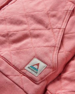 Hoodie à boutons-pression matelassé recyclé Clementine - Rose coquillage