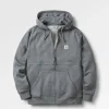 Hoodie à capuche zippé en coton recyclé Heritage - Gris foncé chiné