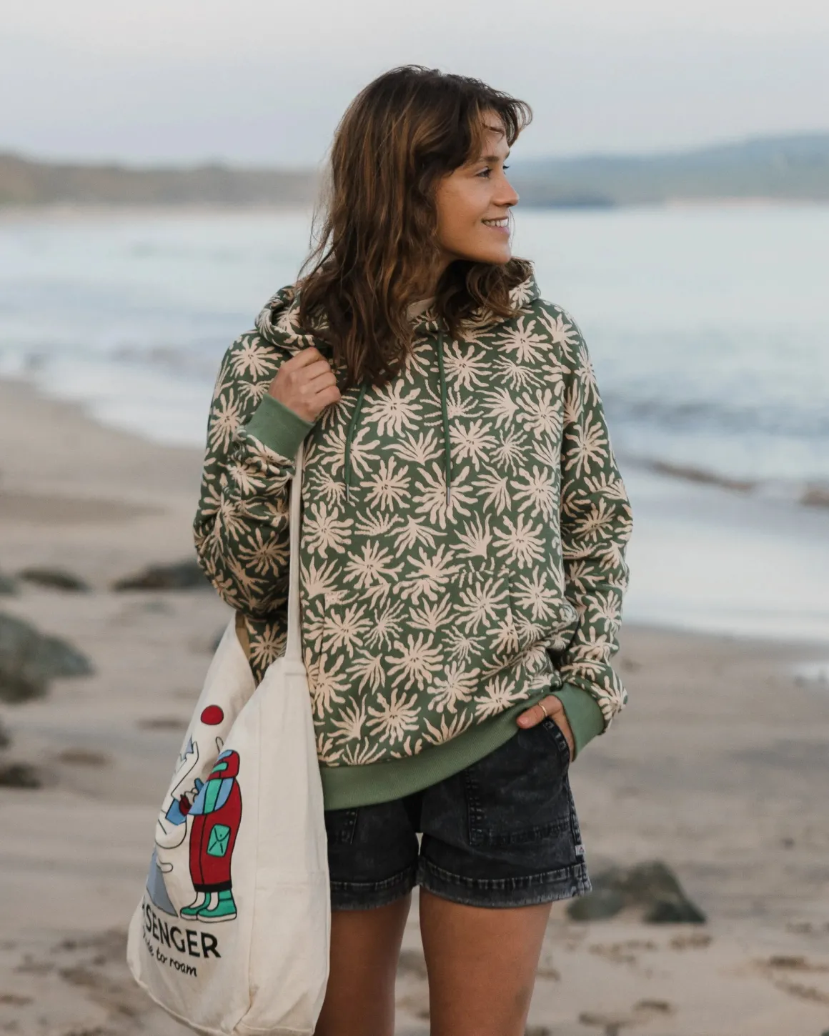 Hoodie en coton bio Arame - Pistache Algue