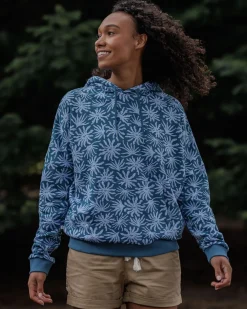 Hoodie en coton bio Arame - Bleu Acier Algue