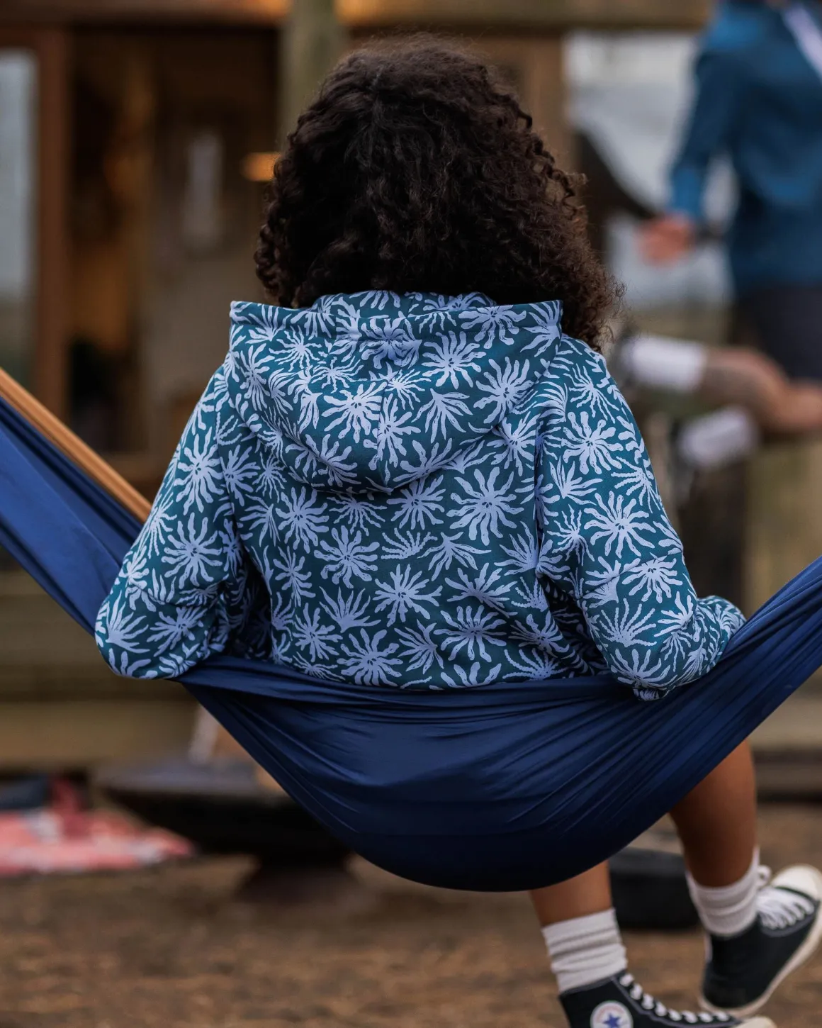 Hoodie en coton bio Arame - Bleu Acier Algue