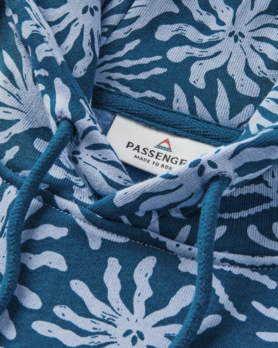 Hoodie en coton bio Arame - Bleu Acier Algue