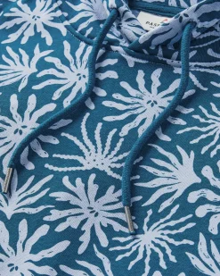 Hoodie en coton bio Arame - Bleu Acier Algue