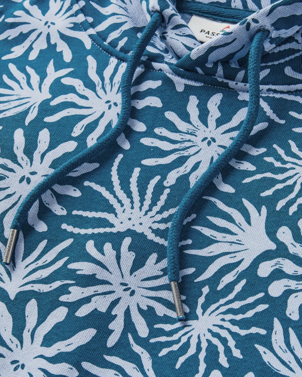 Hoodie en coton bio Arame - Bleu Acier Algue