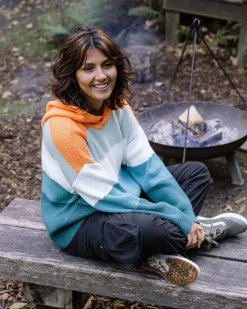 Hoodie en coton bio tricoté oversize Moments - Multi Rayures