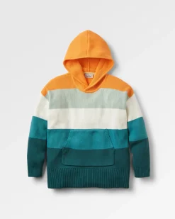 Hoodie en coton bio tricoté oversize Moments - Multi Rayures
